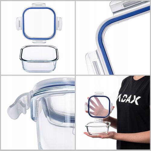 KADAX Szklany Pojemnik Na Żywność 520ml Z Pokrywką Śniadaniówka na Arena.pl