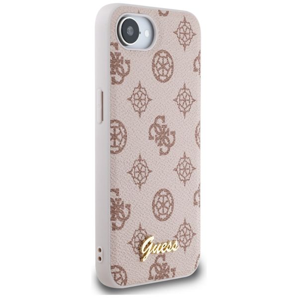 etui guess peony script logo magsafe do iphone 16e brązowy zdjęcie 4