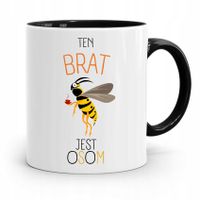 Kubek Czarny Prezent Dla Brata Ten Brat Jest Osom Z Nadrukiem Ze Zdjęciem