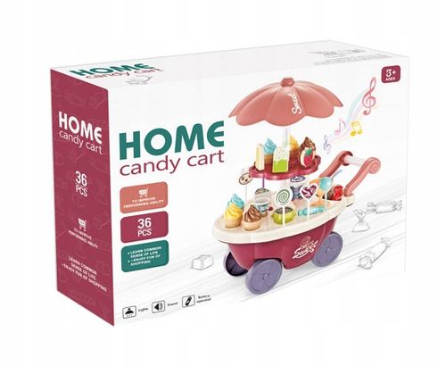 STOISKO NA LODY WÓZEK LODZIARNIA SKLEP ZE SŁODYCZAMI DLA DZIECI ZAKUPY 36EL na Arena.pl