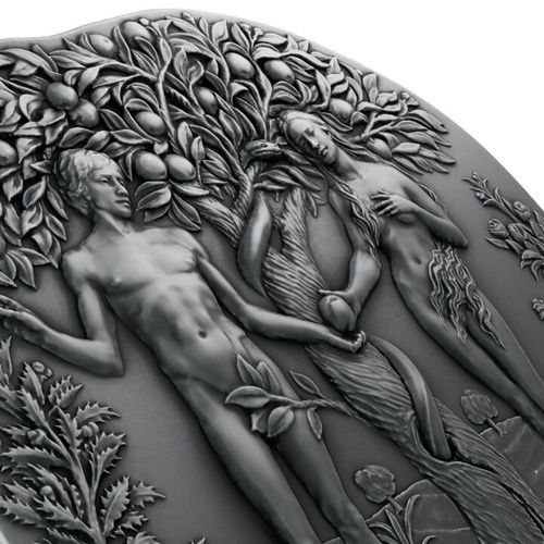 Cameroon: Garden of Eden 5000 CFA Francs Srebro 2024 High Relief Antiqued Coin na Arena.pl