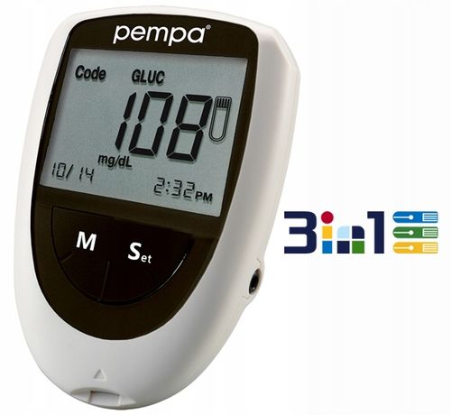 POMIAR 3W1 PEMPA CHOLESTEROL KWAS MOCZOWY GLUKOZA + GRATIS x2 na Arena.pl