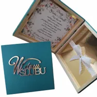 Pudełko ala koperta na pieniądze Prezent ŚLUB ślubny szmaragd pamiątka