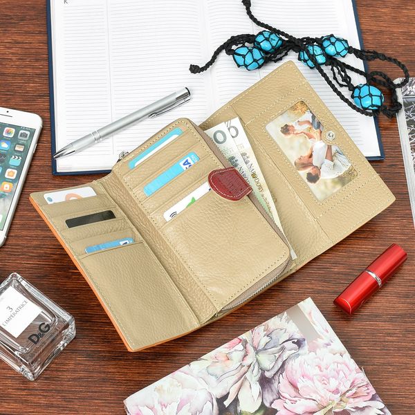 Portfel Damski Skórzany Patchwork Skóra Duży M96 zdjęcie 3