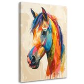 Obraz do pokoju dziecięcego salonu, Kolorowa głowa konia
