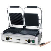 kontakt grill kontaktowy podwójny ryflowany gładki 3600w - hendi 263907
