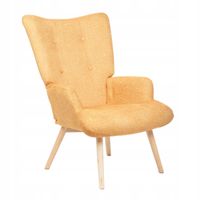 Fotel wypoczynkowy uszak MOSS POP w tkaninie musztardowy 72x73x96 HOMLA