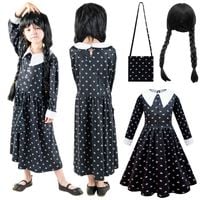 Przebranie Wednesday rozmiar 128-134 + peruka