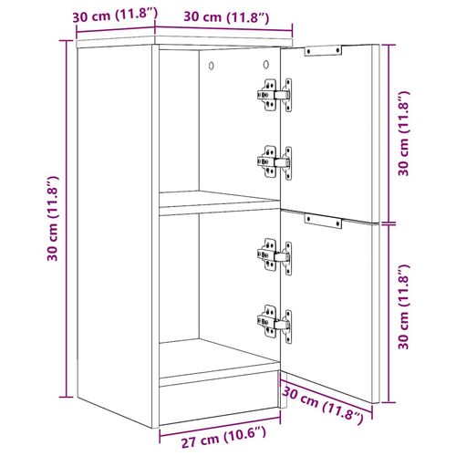 Bufet 2 pcs Czarny dąb 30 x 30 x 70 cm Materiał drewnopochodny na Arena.pl
