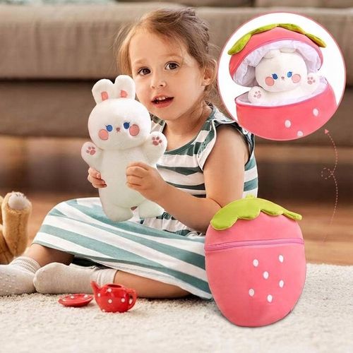 MASKOTKA MARZEŃ! Truskawkowy Królik 2w1 – Zabawka i Poduszka! 60cm na Arena.pl