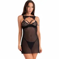 livco corsetti krolina lc 90734 elegancka koszulka + stringi czarna s/m