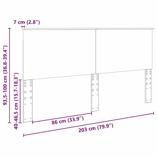 Zagłówek Z zagłówkiem Biały 200 cm Materiał drewnopochodny na Arena.pl