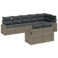 Zestaw Sof na Ogród 8 pcs 289 x 124 x 85 cm Polirattan