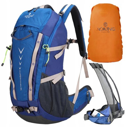 Plecak turystyczny 40l AOKING, niebieski, z miejscem na bukłak na Arena.pl