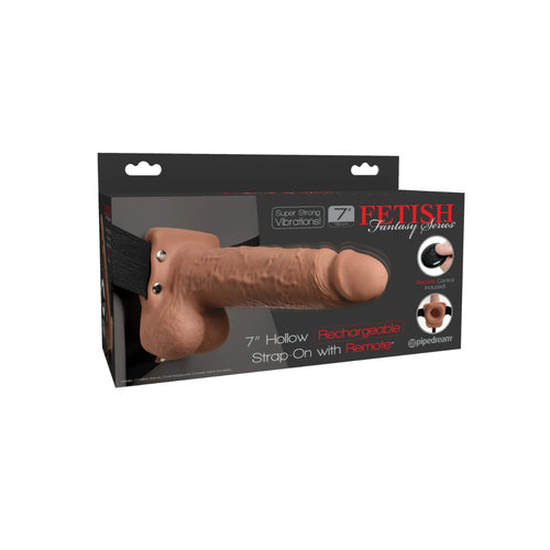 uprząż fetish fantasy series 7" hollow strap-on with remote tan pipedream na Arena.pl