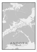 Andora mapa czarno biała - plakat 29,7x42 cm