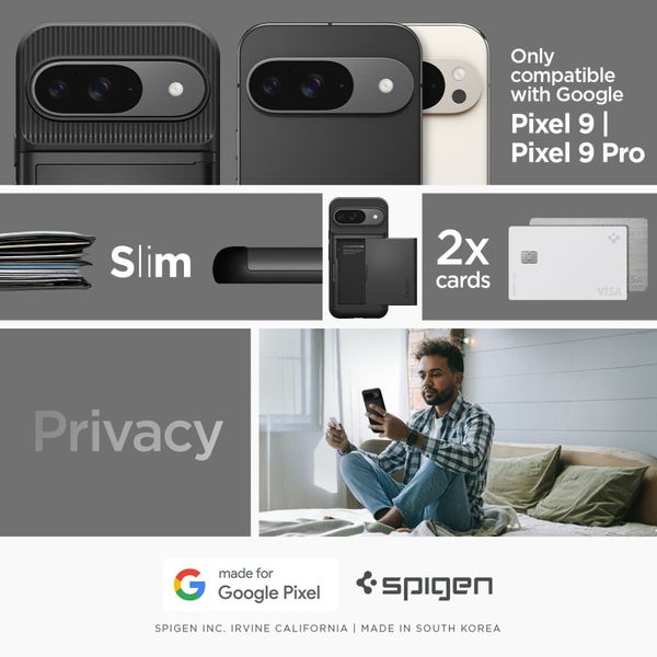 SPIGEN SLIM ARMOR CS GOOGLE PIXEL 9 / 9 PRO BLACK zdjęcie 12