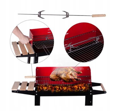 GRILL OGRODOWY WĘGLOWY PRZENOŚNY RUSZT KÓŁKA na Arena.pl