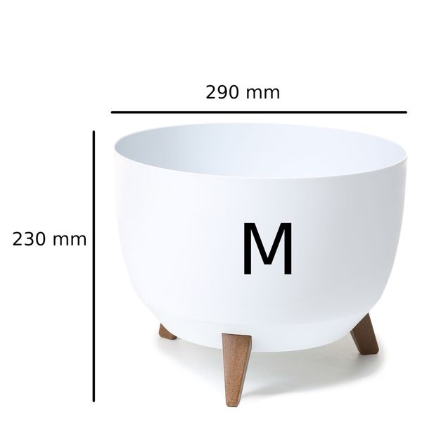 Doniczka misa okrągła nogi 29 cm biały zdjęcie 3
