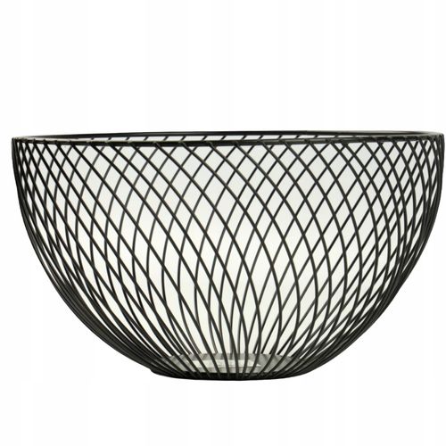 CZARNY METALOWY KOSZYK 25CM MISA MISKA OKRĄGŁY ORGANIZER POJEMNIK DRUCIANY na Arena.pl