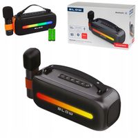 Głośnik KARAOKE przenośny radioFM MIKROFON Bluetooth USB światła RGB uchwyt