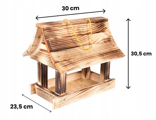 Karmnik dla ptaków + ziarno pokarm duży drewniany budka solidny XXL na Arena.pl