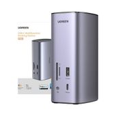 UGREEN WIELOFUNKCYJNA STACJA DOKUJĄCA HUB USB-C 2X HDMI RJ45 TF MINI JACK