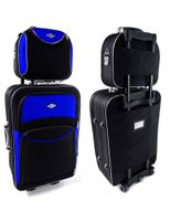 Zestaw Średnia walizka PELLUCCI RGL 773 M + Kuferek M Czarno Niebieski