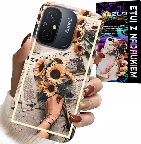 ETUI DO XIAOMI REDMI 12C - KWIATISTY WZÓR SŁONECZNIK SŁONECZNIKI na Arena.pl