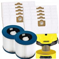 10x WORKI FLIZELINOWE +2x FILTR PUREY DO ODKURZACZA KARCHER WD3 KWD3 SE4001