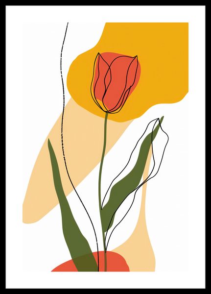 Plakat 30x45cm Przerysowany Tulipan zdjęcie 3