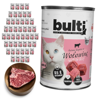 BULTI mokra karma dla kota Wołowina puszka 48x400g Pełnoporcjowa