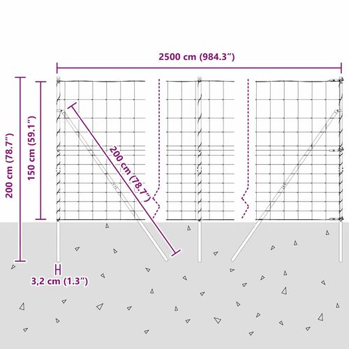 Ogrodzenie pastwiskowe Srebrny 25 x 1.5 m Stal galwanizowana na Arena.pl