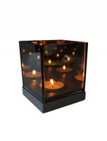 Świecznik magiczny z lustra 3D iluzja nieskończoność pojedynczy czarny