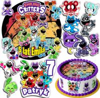 ZESTAW OPŁATEK NA TORT 30CM + 17 POSTACI - CATNAP SMILING + IMIĘ 24CM 26CM