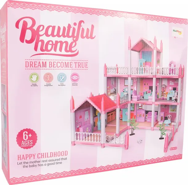 Duży Domek dla Lalek Villa Rezydencja Meble Taras zdjęcie 14