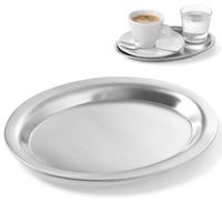 taca do serwowania kawy stalowa owalna 26.5x19.5cm