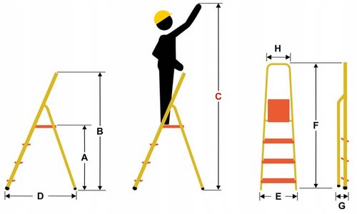 DRABINA domowa 6 stopniowa aluminiowa HIGHER na Arena.pl