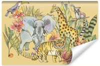 Fototapeta Dzikie ZWIERZĘTA Liście Kwiaty 300cm x 210cm