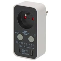 Timer cyfrowy z USB A i USB C, wyłącznik czasowy LED, odliczanie