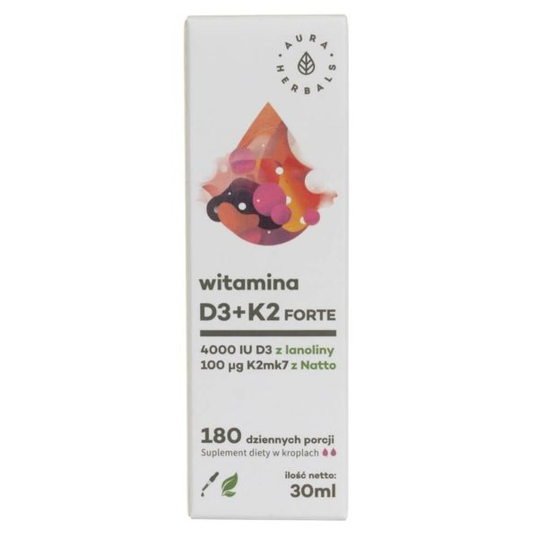 Aura Herbals Witamina D3 K2mk7 Forte W Kroplach 30 Ml