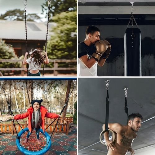 ZESTAW MONTAŻOWY HAK OBROTOWY SUFITOWY FOTELA HAMAKA HUŚTAWKI KARABIŃCZYKI na Arena.pl