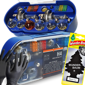 ZESTAW ZASOBNIK KOMPLET ŻARÓWEK ZAPASOWYCH 2x H4 12V BEZPIECZNIKI ZAPACH