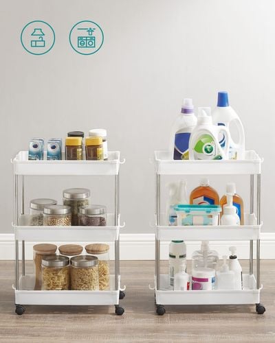 Szafka na kółkach biała organizer 3 półki regał mobilny 42x61 cm na Arena.pl