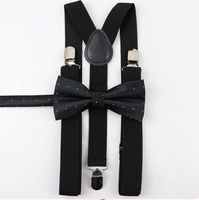 Komplet SZELKI męskie czarne i MUCHA męska czarna