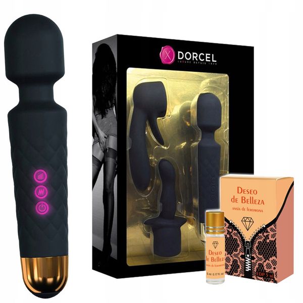 Wibrator silikonowy, wymienne końcówki + perfumy. zdjęcie 1