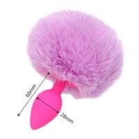 korek analny z pomponem. silikonowy plug do tyłka. elegancki woreczek