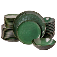 Serwis obiadowy Uminami zielony na 12 osób Nowoczesny Do zmywarki