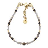 Bransoletka znak zodiaku Koziorożec - mix kamieni i srebro złocone