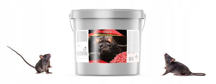 STRONG MOCNA TRUTKA NA MYSZY I SZCZURY KOSTKA WOSKOWA BROMADIOLON 3KG zdjęcie 11